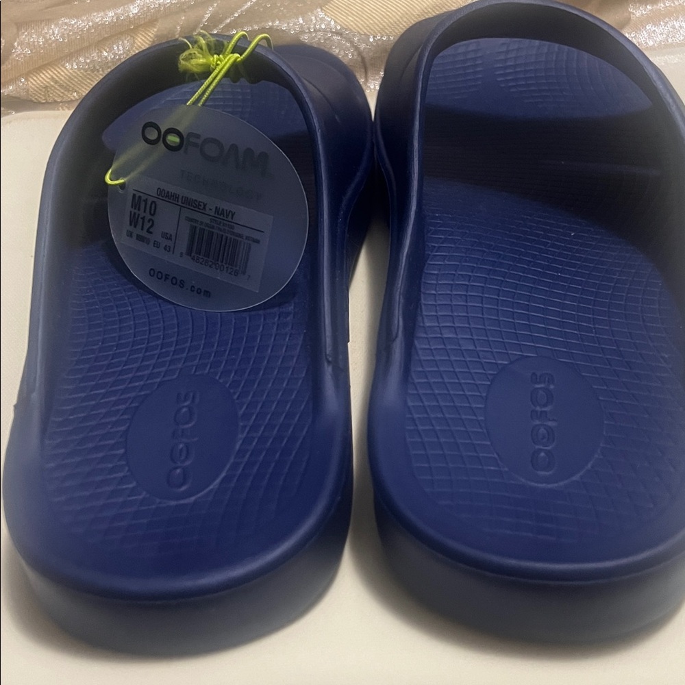 “NEW WITH TAGS” Oofos 00AHH UNISEX NAVY Blue comfortable Slides - Picture 7 of 8
